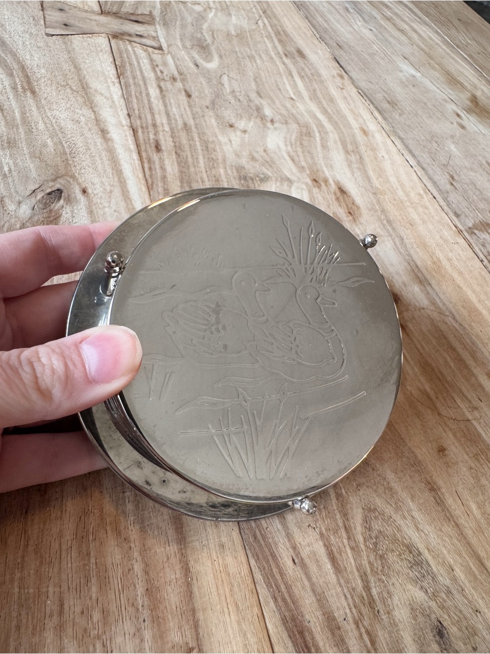 Vintage Silver Plated Mallard Coasters